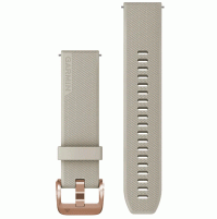 Quick Release Bands (20 mm) Light sand, rose gold hardware - silicone band -20mm - for Approach S42 - 010-13114-02 - Garmin